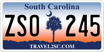 SC license plate ZSO245