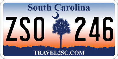 SC license plate ZSO246