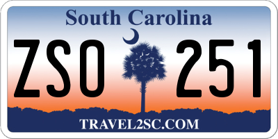 SC license plate ZSO251