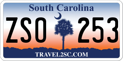 SC license plate ZSO253