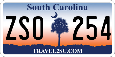 SC license plate ZSO254