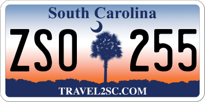 SC license plate ZSO255