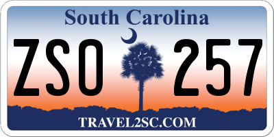 SC license plate ZSO257