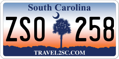 SC license plate ZSO258