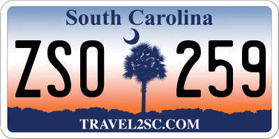 SC license plate ZSO259