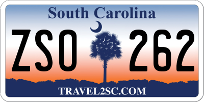 SC license plate ZSO262