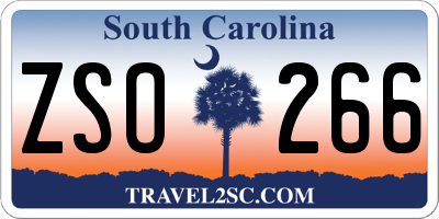 SC license plate ZSO266