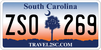 SC license plate ZSO269