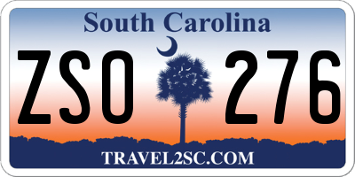 SC license plate ZSO276