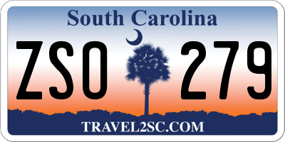 SC license plate ZSO279