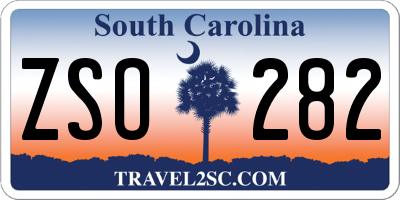 SC license plate ZSO282