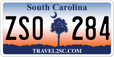 SC license plate ZSO284