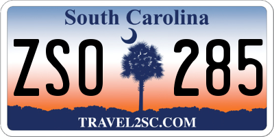 SC license plate ZSO285