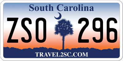 SC license plate ZSO296