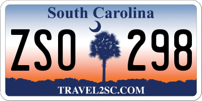 SC license plate ZSO298