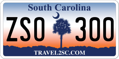 SC license plate ZSO300