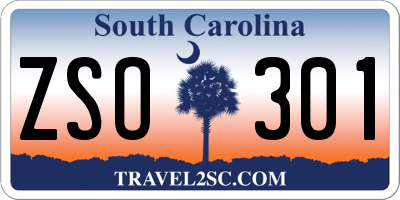 SC license plate ZSO301