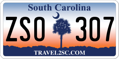 SC license plate ZSO307