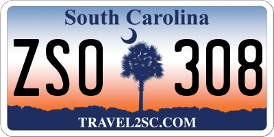 SC license plate ZSO308