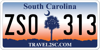 SC license plate ZSO313