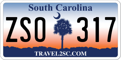 SC license plate ZSO317