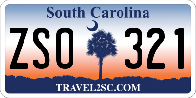 SC license plate ZSO321