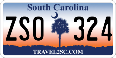 SC license plate ZSO324