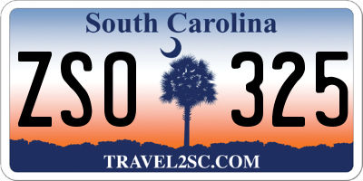 SC license plate ZSO325