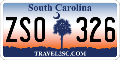 SC license plate ZSO326