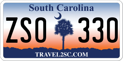 SC license plate ZSO330