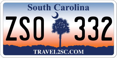 SC license plate ZSO332
