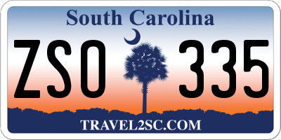 SC license plate ZSO335