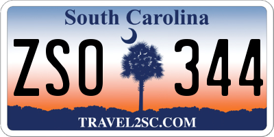 SC license plate ZSO344