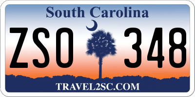 SC license plate ZSO348