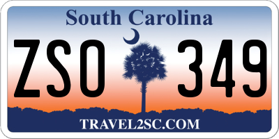 SC license plate ZSO349