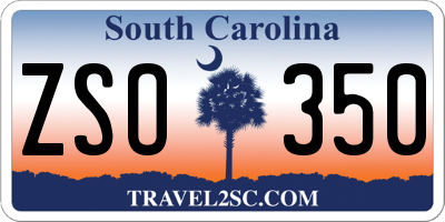 SC license plate ZSO350