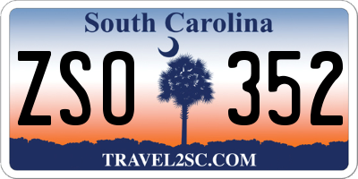 SC license plate ZSO352