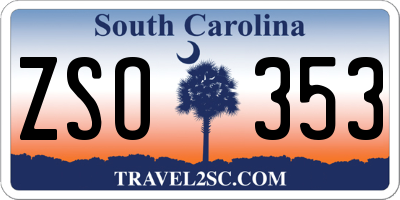 SC license plate ZSO353