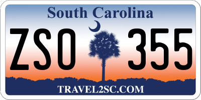 SC license plate ZSO355