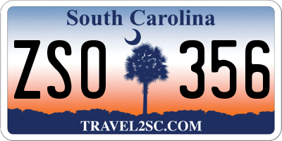 SC license plate ZSO356