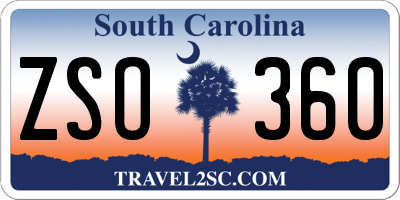 SC license plate ZSO360