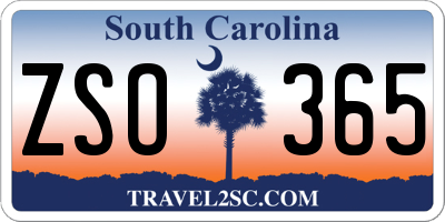 SC license plate ZSO365