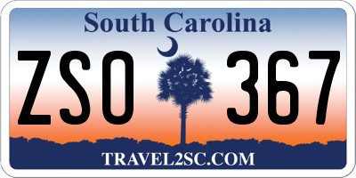 SC license plate ZSO367