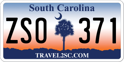 SC license plate ZSO371