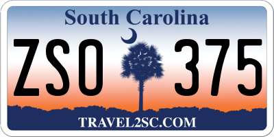 SC license plate ZSO375