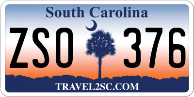 SC license plate ZSO376
