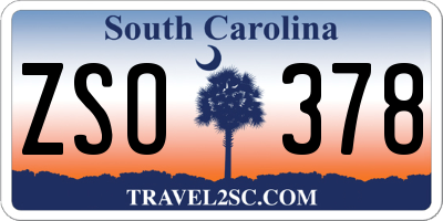 SC license plate ZSO378