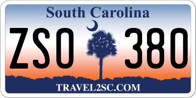 SC license plate ZSO380