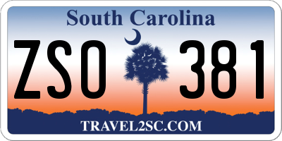 SC license plate ZSO381