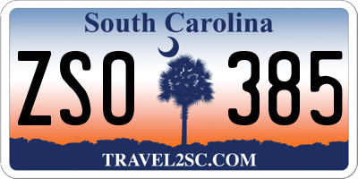 SC license plate ZSO385